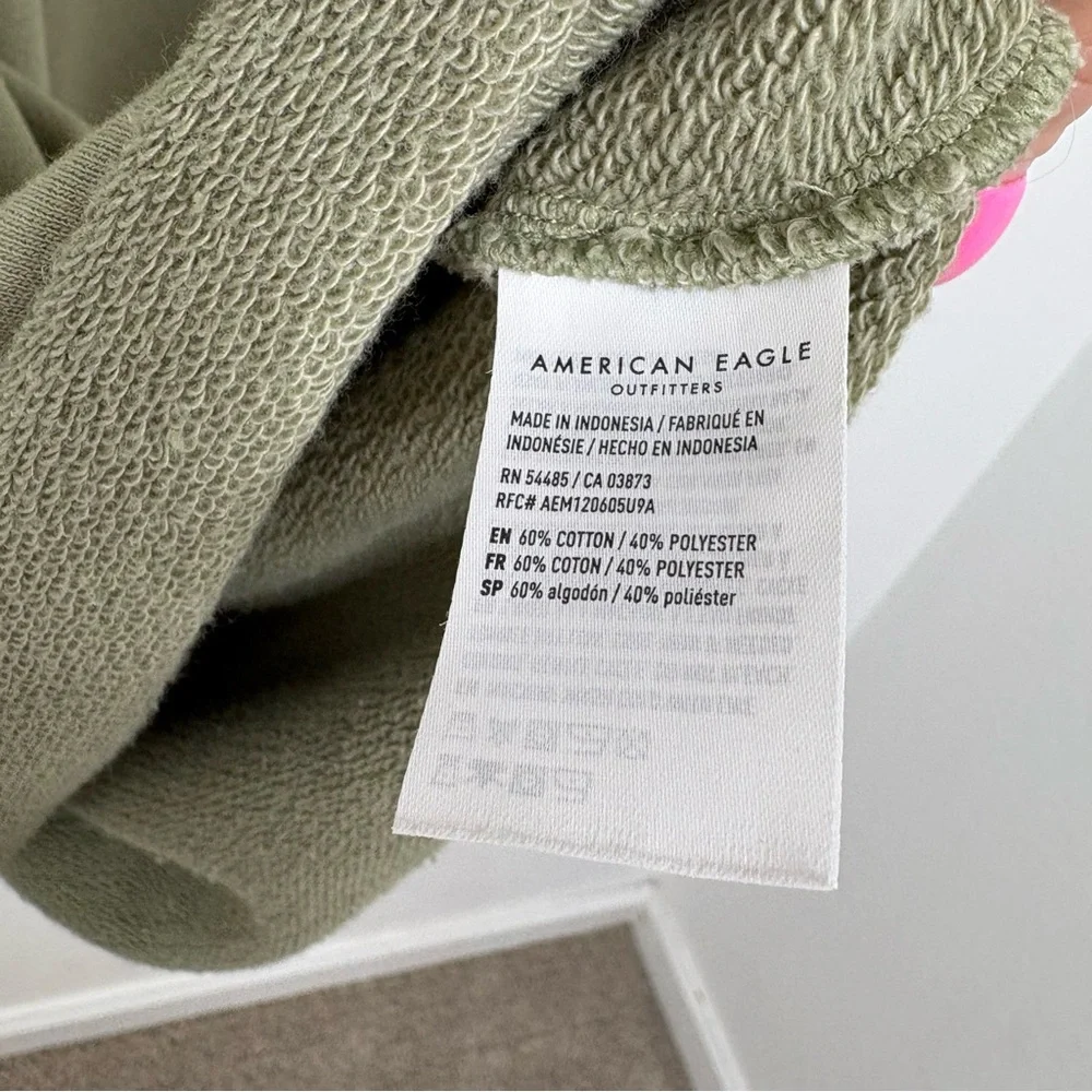 American Eagle Outfitters Olive Hoodie Dress - Picture 6 of 9